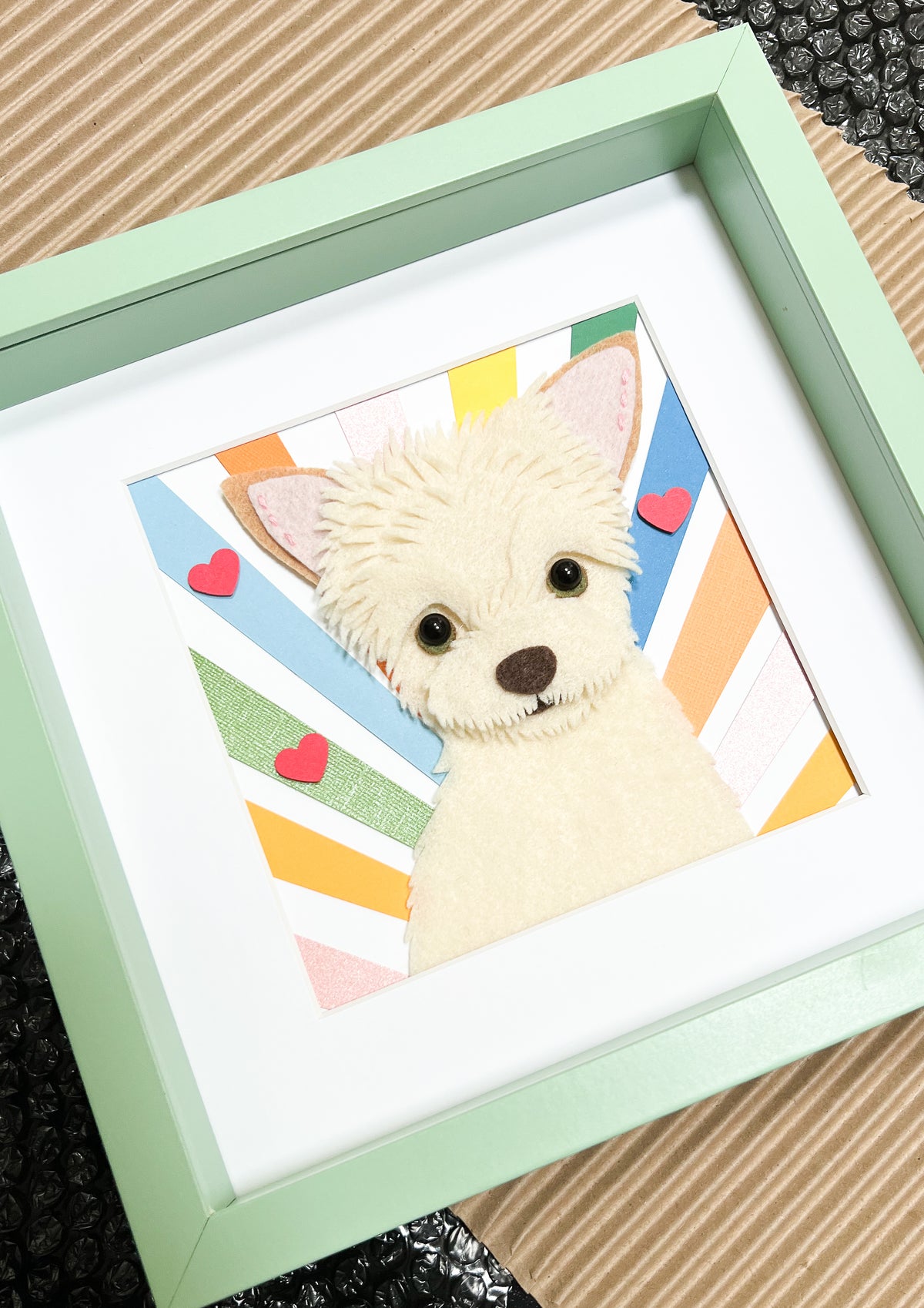 9x9 Framed Felt Pet Portrait