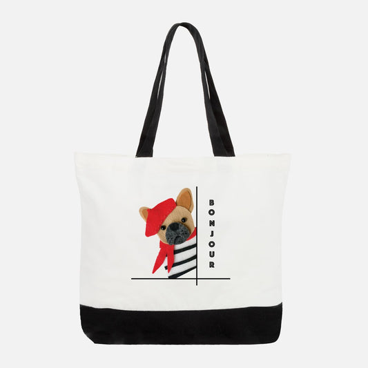 BONJOUR Large Cotton Tote Bag